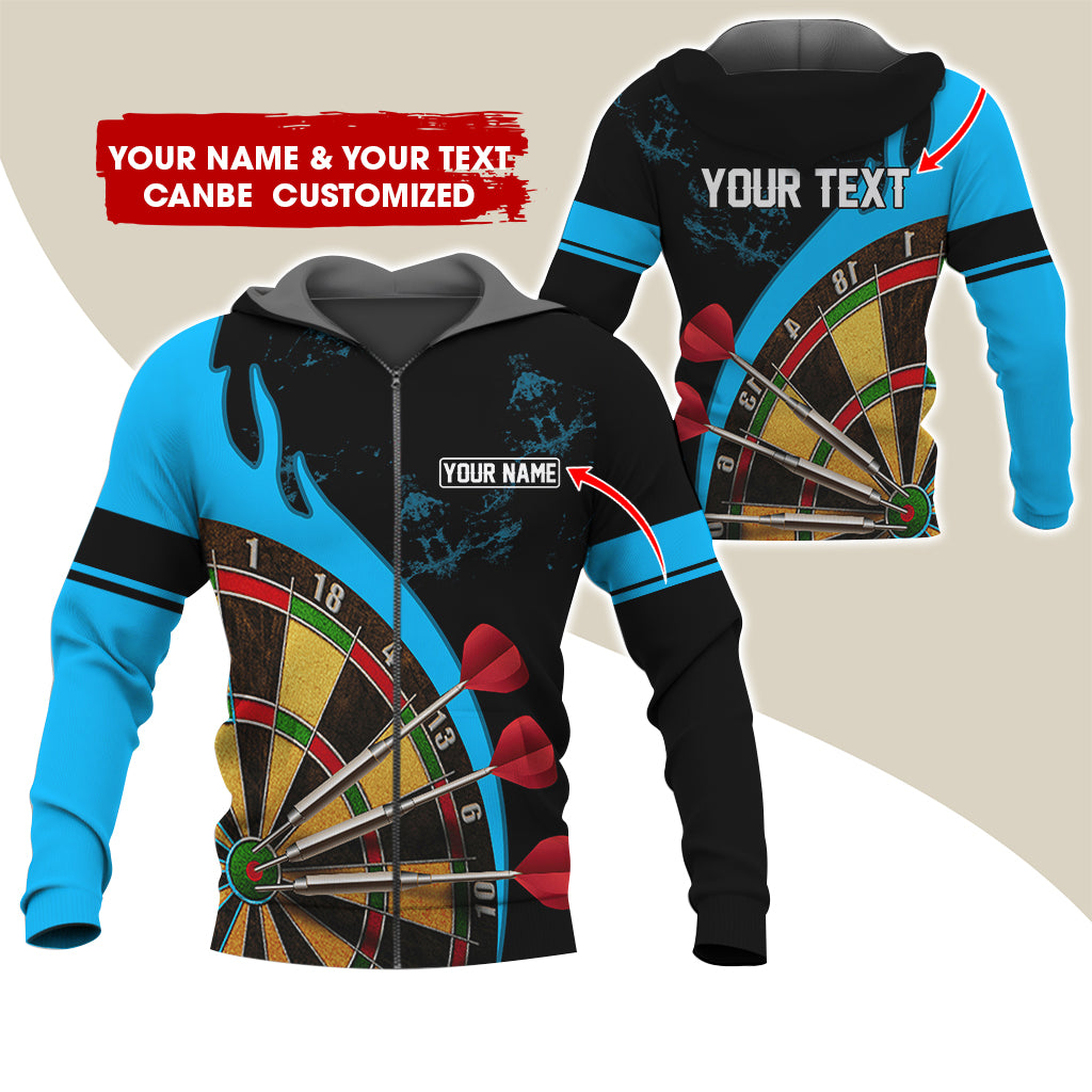 Customized Name & Text Darts Premium Zip Hoodie, Personalized Darts Is My Life Zip Hoodie For Men & Women - Gift For Darts Lovers, Darts Players