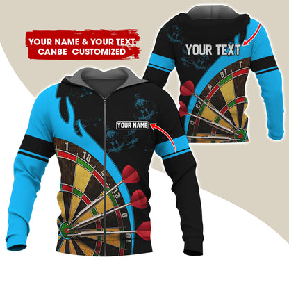Customized Name & Text Darts Premium Zip Hoodie, Personalized Darts Is My Life Zip Hoodie For Men & Women - Gift For Darts Lovers, Darts Players