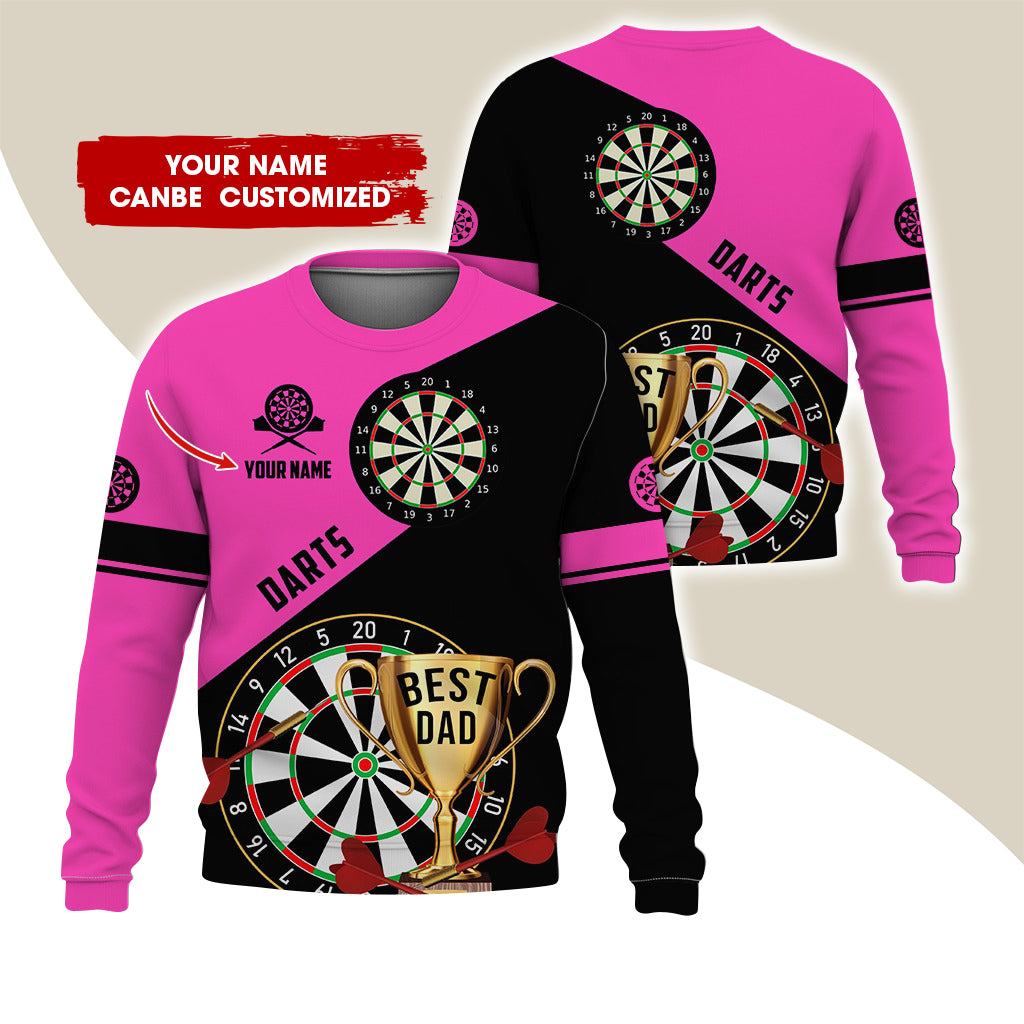 Customized Name Darts Sweatshirt, Personalized Best Dad Cup Champion Sweatshirt For Men & Women - Gift For Darts Lovers, Darts Players
