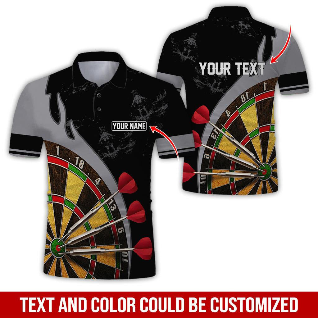 Customized Name & Text Darts Polo Shirt, Personalized Name Dartboard Uniforms Polo Shirt For Men - Perfect Gift For Darts Lovers, Darts Team Players