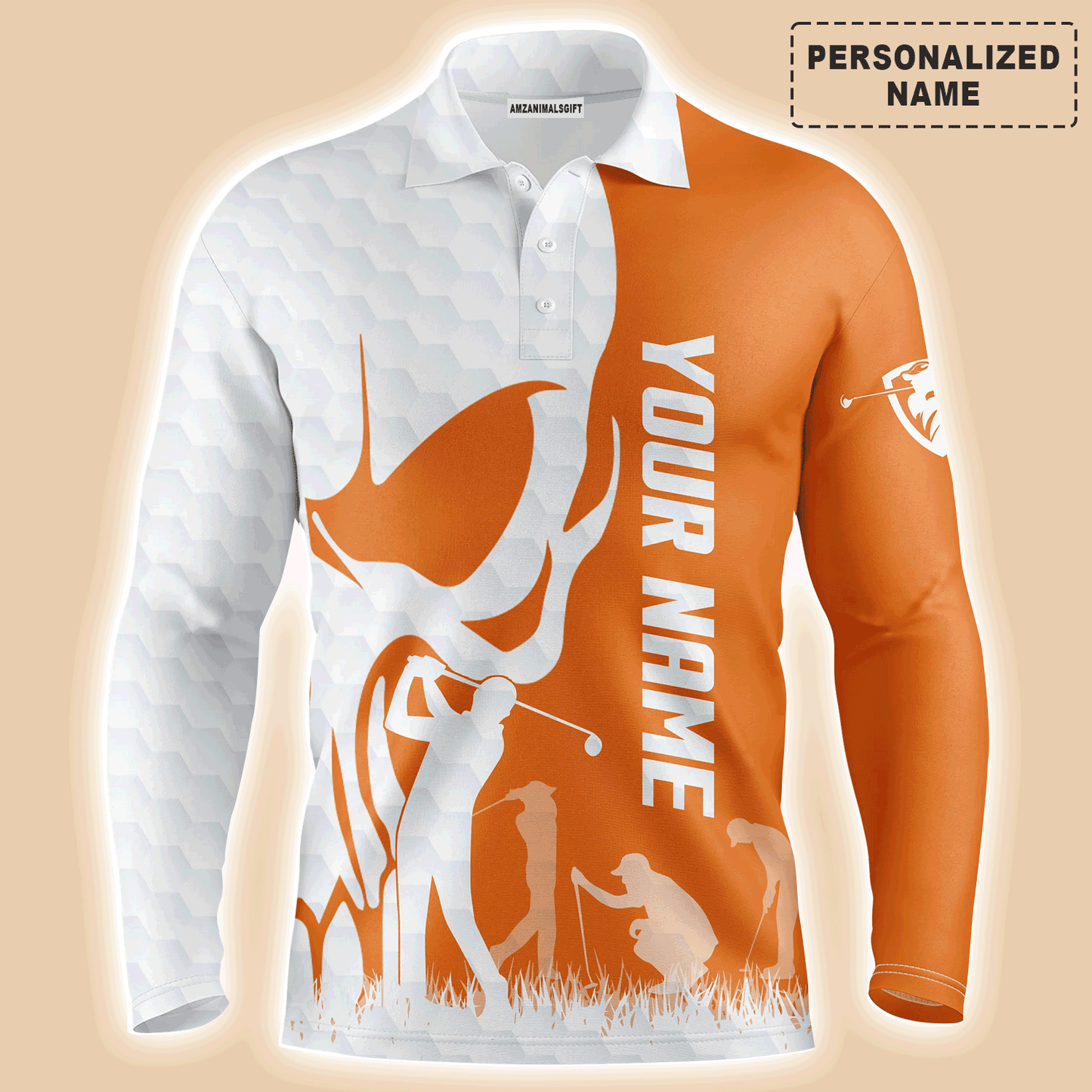 Custom Golf Long Sleeve Men Polo Shirt jerseys- Custom Name Skull Multicolor Apparel Men Polo Shirt - Perfect Polo Shirt For Men, Golfers