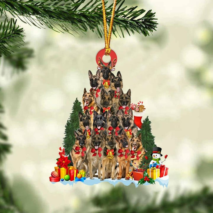 Custom Dog Acrylic Christmas Ornament, Personalized Awesome German Shepherd Christmas Tree & Gift Acrylic Ornament for Dog Lover