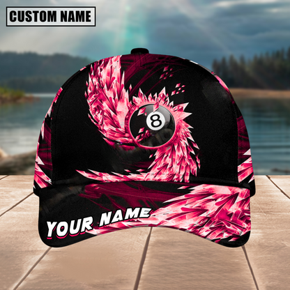 Customized Billiard Cap, Billiard Pool Ball 8 Breath Of Ice Personalized Name 3D Hats, Best Billiard Pool Hat For Billiard Players (4 Colors)