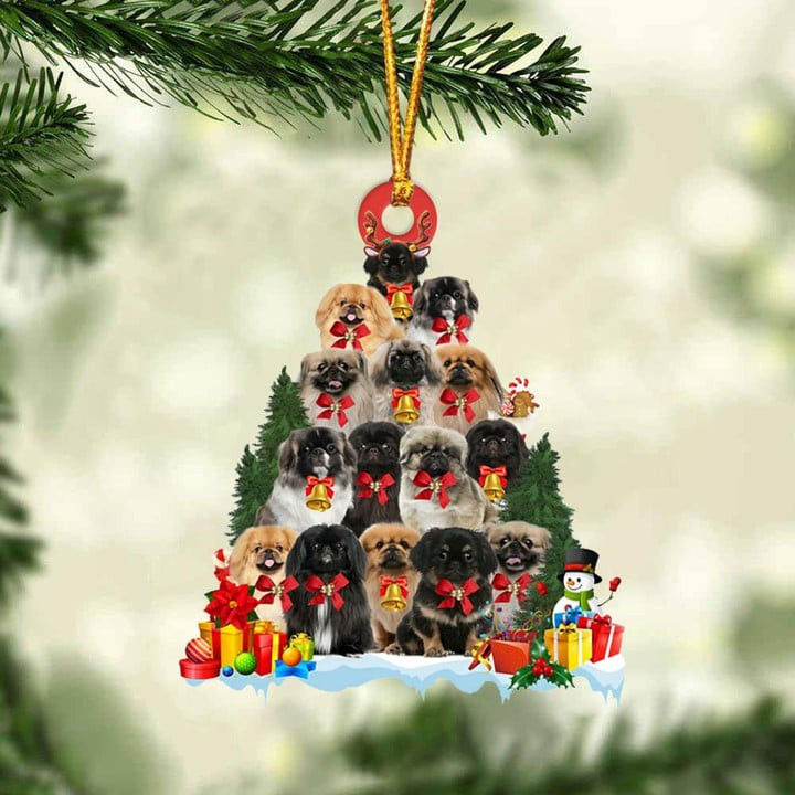 Custom Dog Acrylic Christmas Ornament, Personalized Awesome Pekingese Dog Christmas Tree & Gift Acrylic Ornament for Dog Lover, Christmas