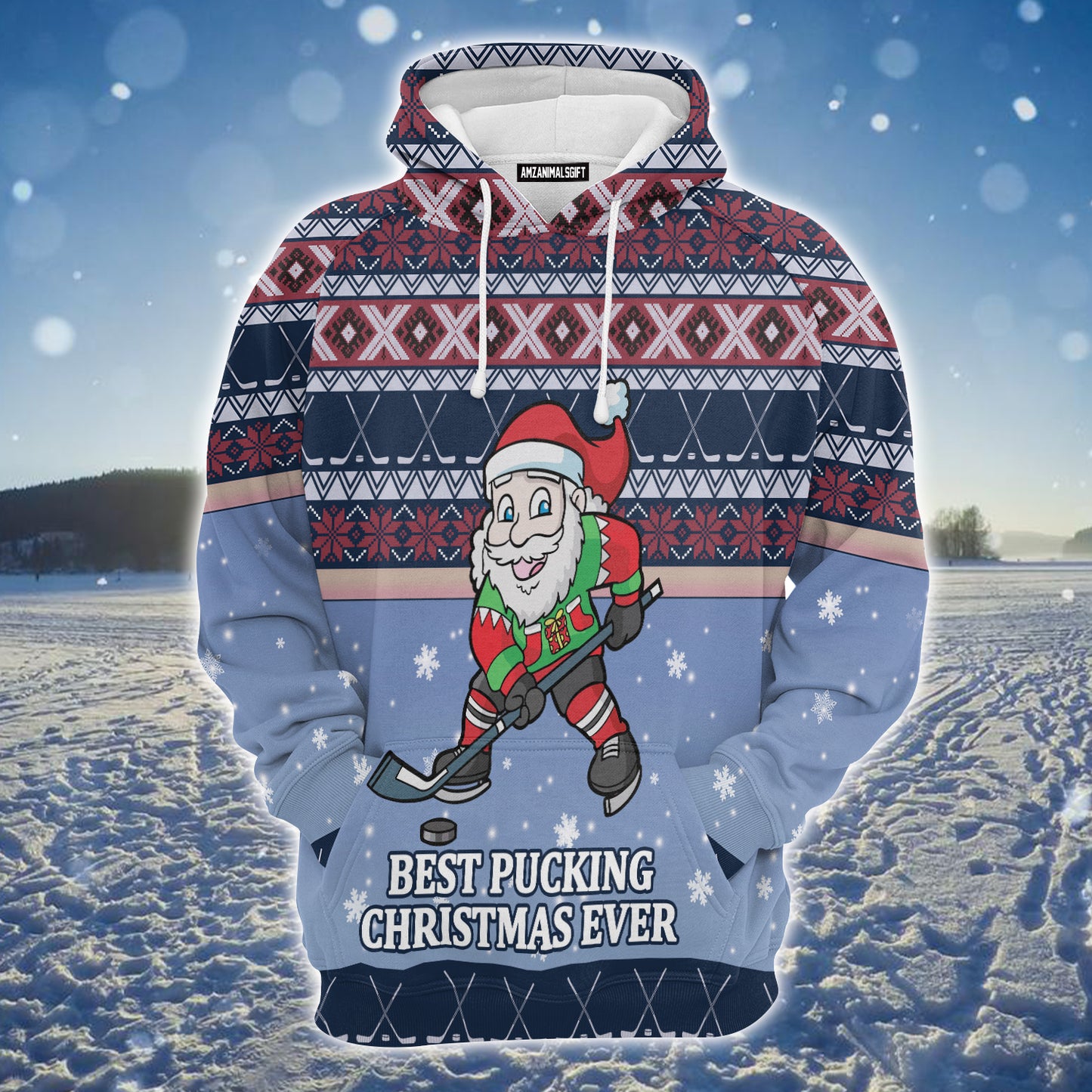 Santa Hockey Premium Christmas Hoodie, Best Pucking Christmas Ever Unisex Hoodie For Men & Women - Perfect Gift For Christmas, Friends, Hockey Lovers