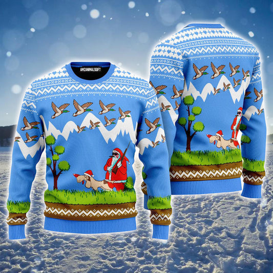 Santa Claus Duck Hunting Urly Christmas Sweater, Christmas Sweater For Men & Women - Perfect Gift For Christmas, Hunting Lovers, Hunters