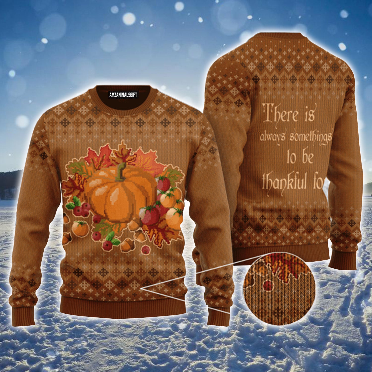Thanksgiving Pumpkin Maple Urly Sweater, Thanksgiving Sweater For Men & Women - Perfect Gift For Thanksgiving, New Year, Winter