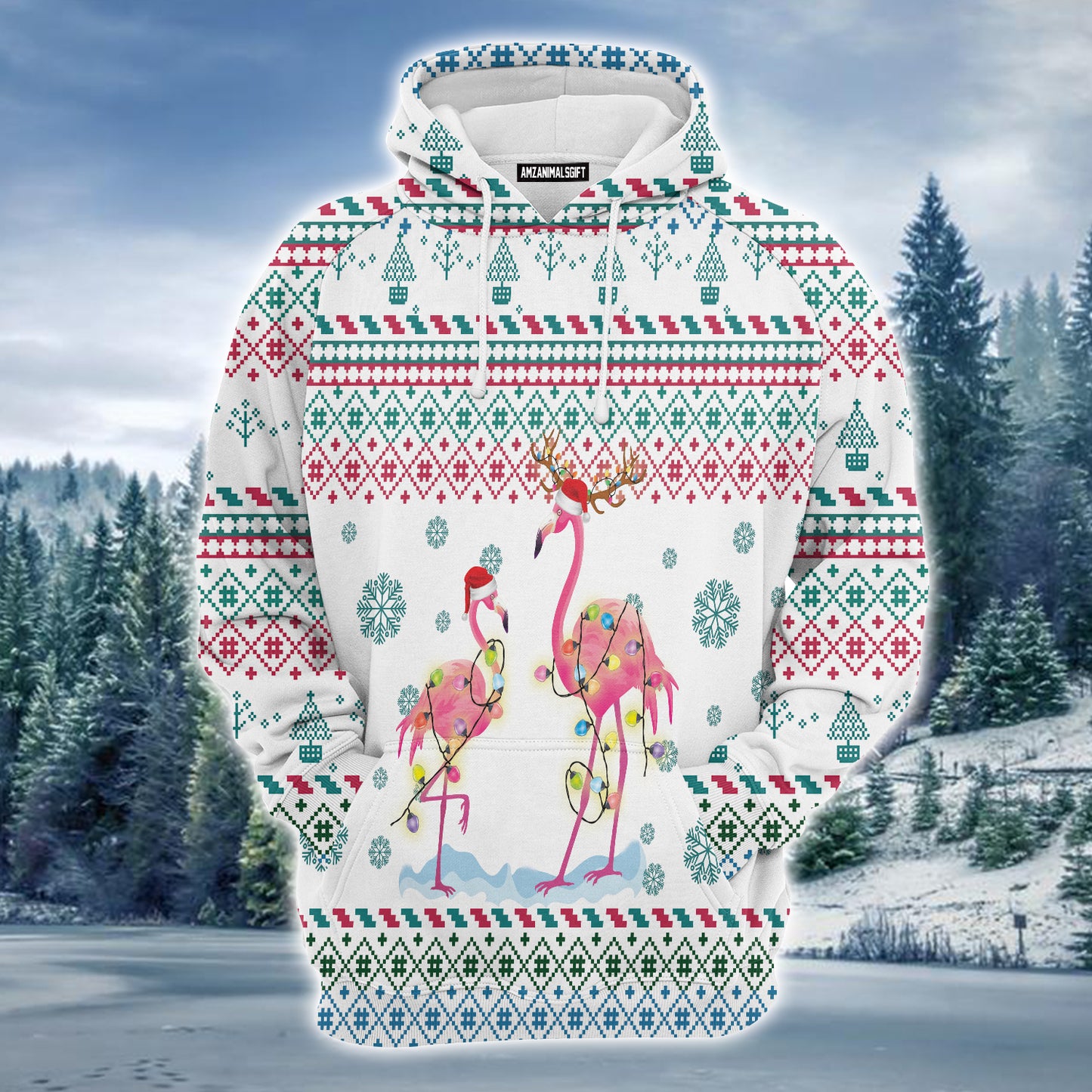 Flamingo Christmas Reunion Premium Christmas Hoodie, Funny Christmas Unisex Hoodie For Men & Women - Perfect Gift For Christmas, Friends, Family