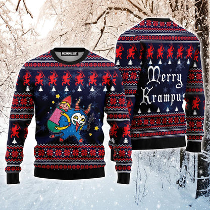 Merry Krampus Urly Christmas Sweater, Christmas Sweater For Men & Women - Perfect Gift For Christmas, New Year, Winter Holiday