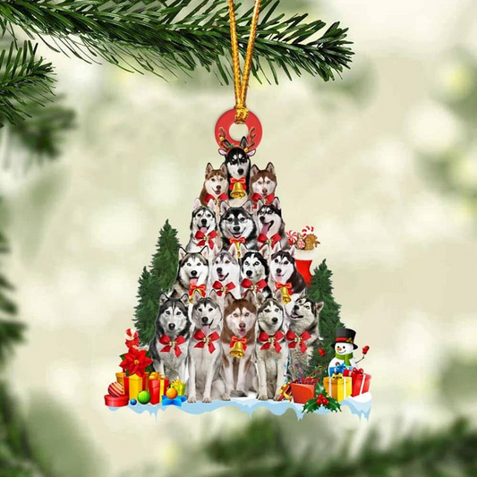 Custom Dog Acrylic Christmas Ornament, Personalized Awesome Husky Dog Whippet Tree & Gift Acrylic Ornament for Dog Lover, Christmas