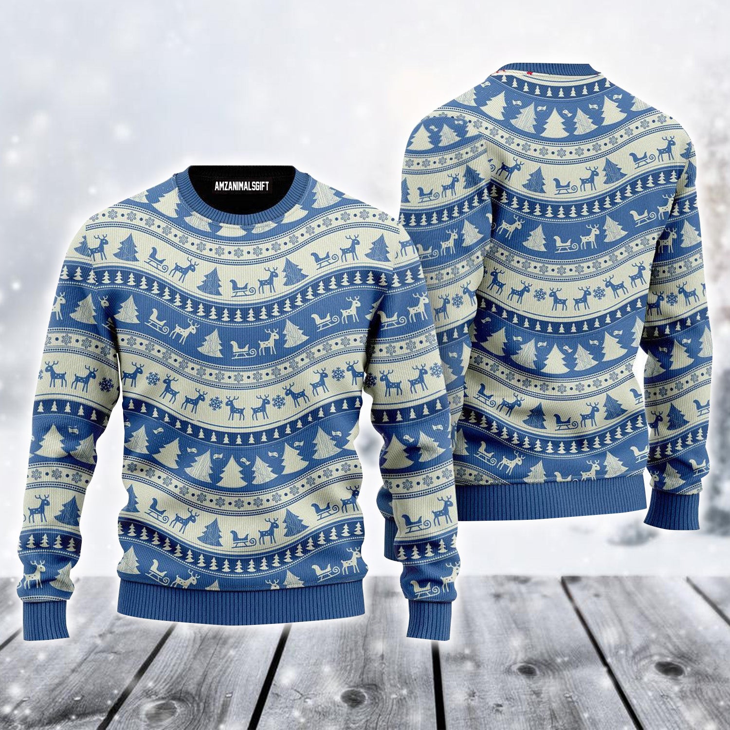 This Is Blue Holiday Pattern Ugly Sweater For Men & Women, Perfect Outfit For Christmas New Year Autumn Winter