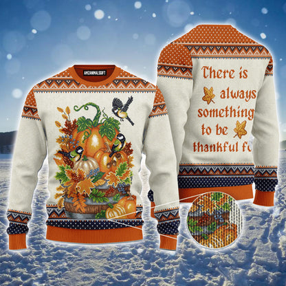 Thanksgiving Floral Pumpkin Bird Urly Sweater, Thanksgiving Sweater For Men & Women - Perfect Gift For Thanksgiving, New Year, Winter, Christmas