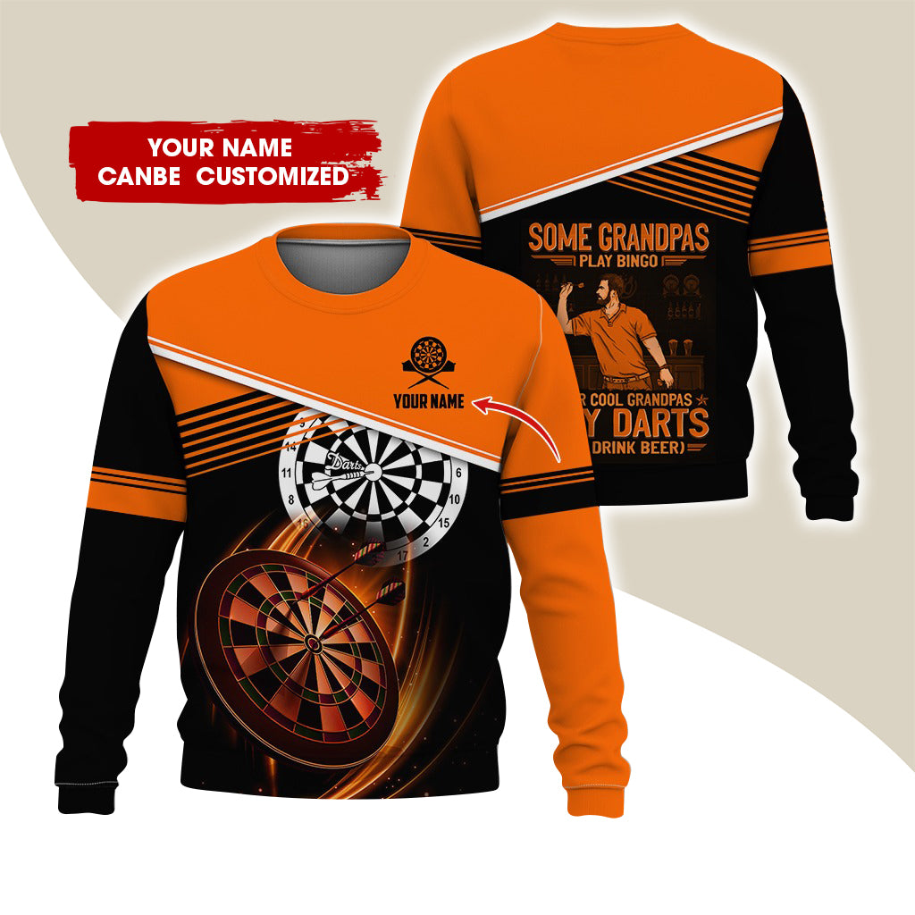 Customized Name & Text Darts Sweatshirt, Personalized Some Grandpas Play Bingo Sweatshirt For Men & Women - Gift For Darts Lovers, Darts Players