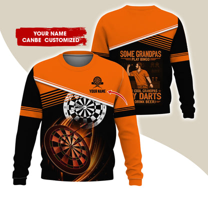 Customized Name & Text Darts Sweatshirt, Personalized Some Grandpas Play Bingo Sweatshirt For Men & Women - Gift For Darts Lovers, Darts Players