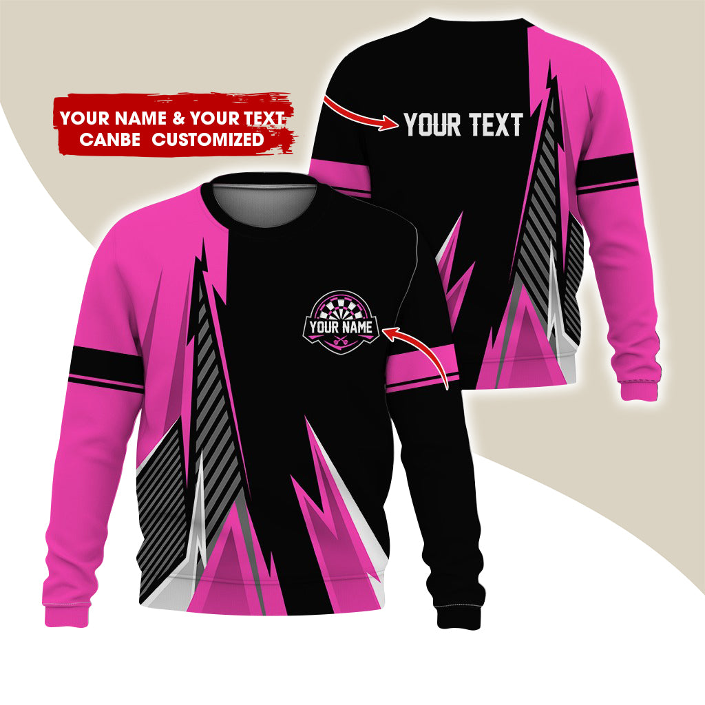 Customized Name & Text Darts Sweatshirt, Personalized Darts Play Sweatshirt For Men & Women - Gift For Darts Lovers, Darts Players