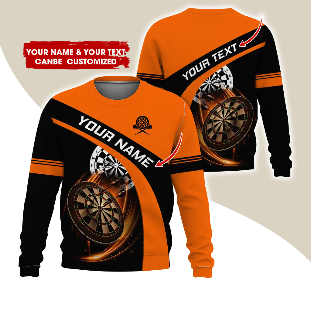Customized Name & Text Darts Sweatshirt, Custom Darts Sweatshirt For Men & Women - Gift For Darts Lovers, Darts Players