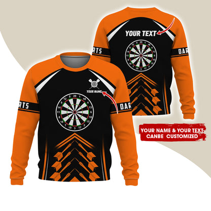 Customized Name & Text Darts Sweatshirt, Personalized Dartboard Uniform Sweatshirt For Men & Women - Gift For Darts Lovers, Darts Players