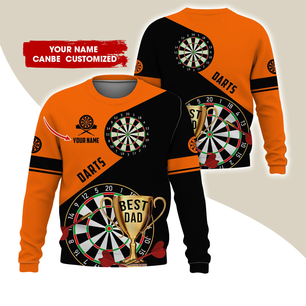 Customized Name Darts Sweatshirt, Personalized Best Dad Cup Champion Sweatshirt For Men & Women - Gift For Darts Lovers, Darts Players