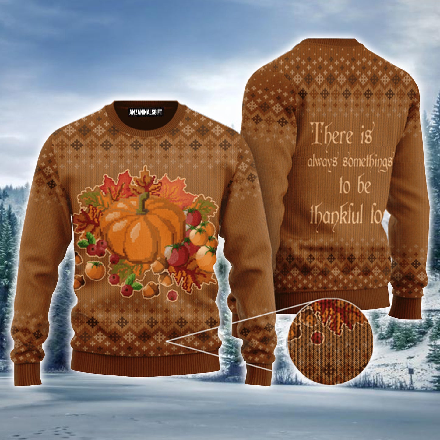 Thanksgiving Pumpkin Maple Urly Sweater, Thanksgiving Sweater For Men & Women - Perfect Gift For Thanksgiving, New Year, Winter