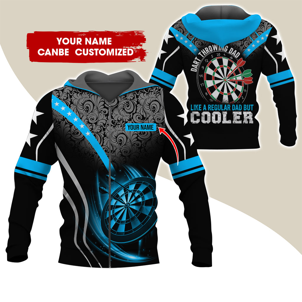 Custom Name Darts Premium Zip Hoodie, Personalized Dart Throwing Dad Cooler Zip Hoodie For Men & Women - Gift For Darts Lovers, Darts Players