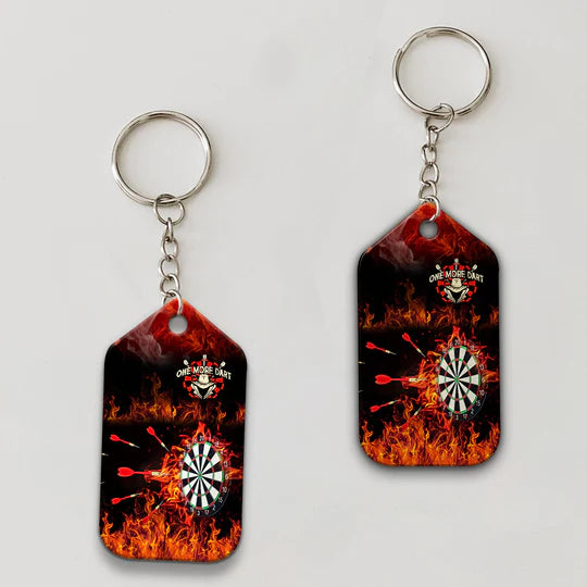 Flame Bullseye Dartboard Wolf And Darts Acrylic Keychain - Christmas Gift For Darts Lovers, Darts Players, Family, Friends