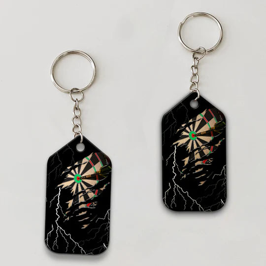 Bullseye Dartboard Thunder Customized Name Grim Reaper And Darts Acrylic Keychain - Christmas Gift For Darts Lovers, Darts Players