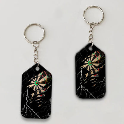 Bullseye Dartboard Thunder Customized Name Grim Reaper And Darts Acrylic Keychain - Christmas Gift For Darts Lovers, Darts Players