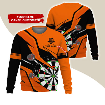Customized Name Darts Sweatshirt, Personalized Dartboard Sweatshirt For Men & Women - Gift For Darts Lovers, Darts Players