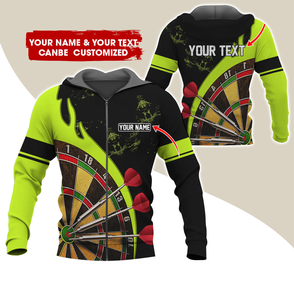 Customized Name & Text Darts Premium Zip Hoodie, Personalized Darts Is My Life Zip Hoodie For Men & Women - Gift For Darts Lovers, Darts Players