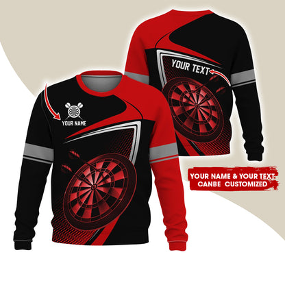 Customized Name & Text Darts Sweatshirt, Personalized Name Love Darts Sweatshirt For Men & Women - Gift For Darts Lovers, Darts Players