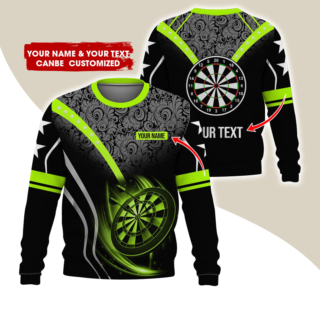 Customized Name & Text Darts Sweatshirt, Personalized Darts Uniforms Sweatshirts For Men - Gift For Darts Lovers, Darts Players