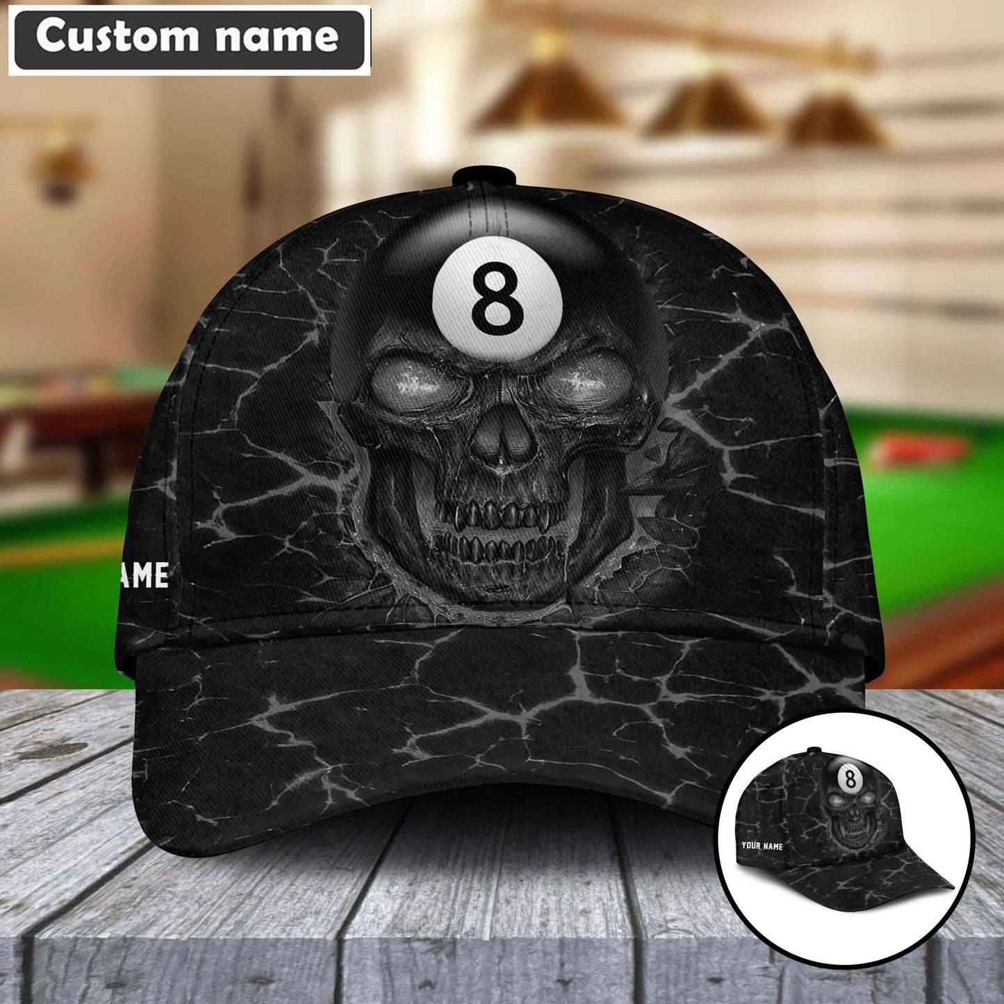 Customized Billiard Cap, Personalized Billiard Pools Skull Hats, Best Billiard Pool Hat For Billiard Players (8 colors)