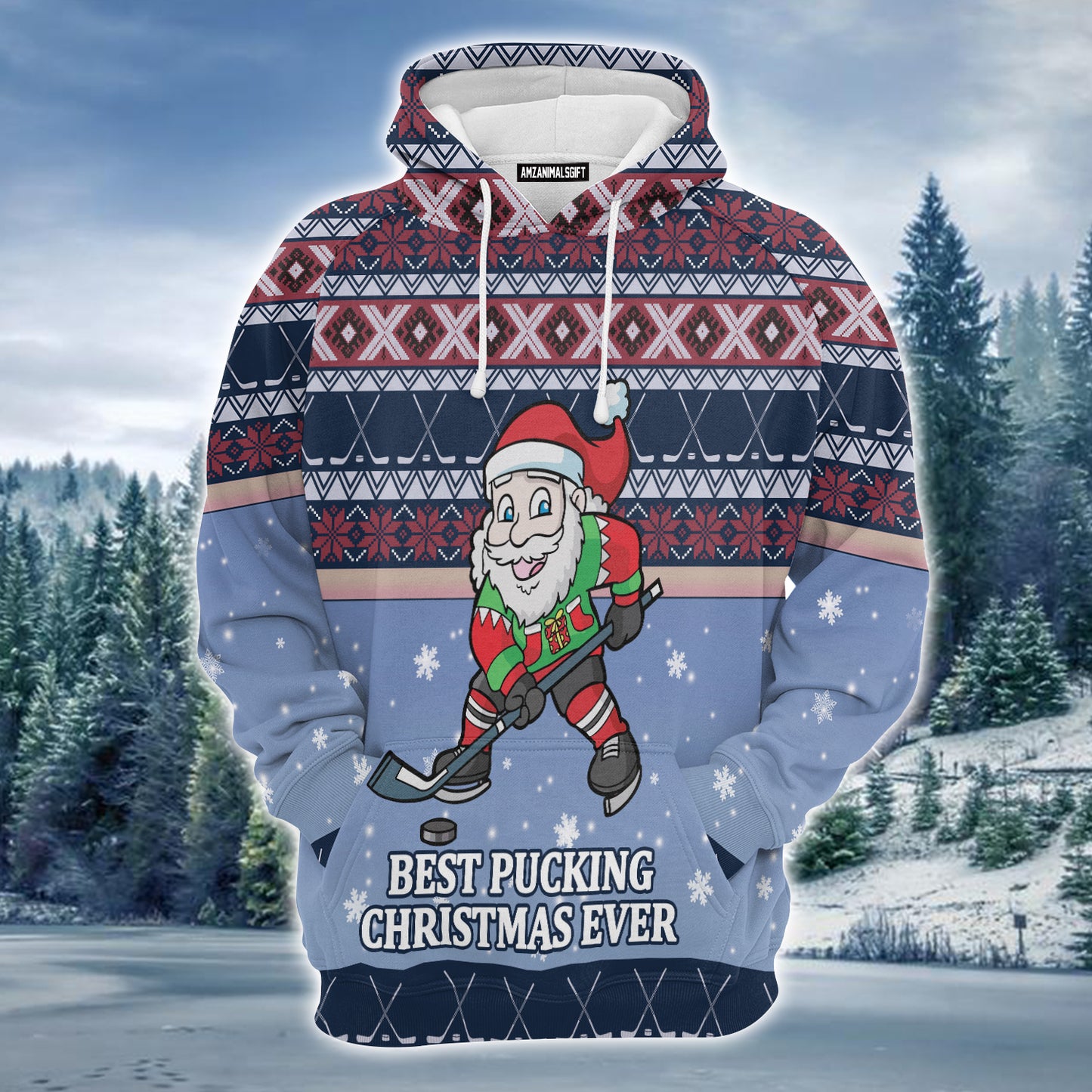 Santa Hockey Premium Christmas Hoodie, Best Pucking Christmas Ever Unisex Hoodie For Men & Women - Perfect Gift For Christmas, Friends, Hockey Lovers