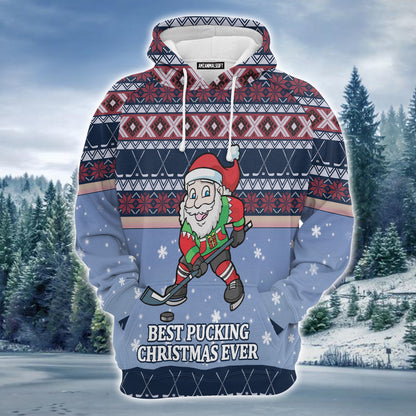 Santa Hockey Premium Christmas Hoodie, Best Pucking Christmas Ever Unisex Hoodie For Men & Women - Perfect Gift For Christmas, Friends, Hockey Lovers