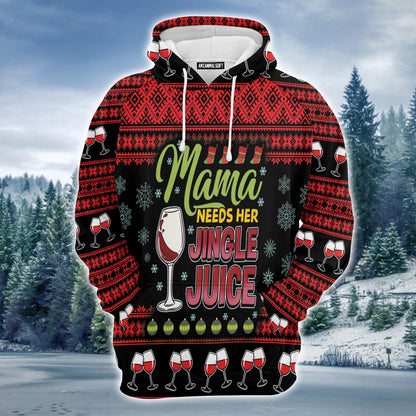Red Wine Xmas Premium Christmas Hoodie, Mama Need Hers Jingle Juice Unisex Hoodie For Men & Women - Perfect Gift For Christmas, Friends, Family