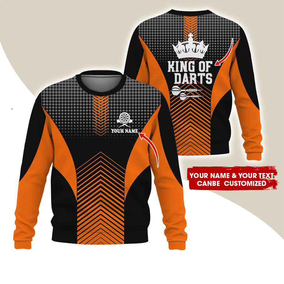 Customized Name & Text Darts Sweatshirt, Personalized King Of Darts Sweatshirt For Men & Women - Gift For Darts Lovers, Darts Players