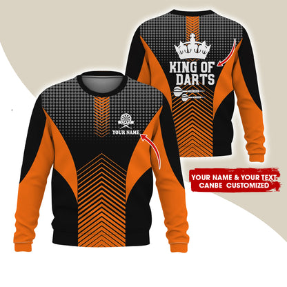 Customized Name & Text Darts Sweatshirt, Personalized King Of Darts Sweatshirt For Men & Women - Gift For Darts Lovers, Darts Players