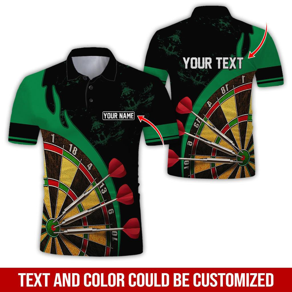 Customized Name & Text Darts Polo Shirt, Personalized Name Dartboard Uniforms Polo Shirt For Men - Perfect Gift For Darts Lovers, Darts Team Players