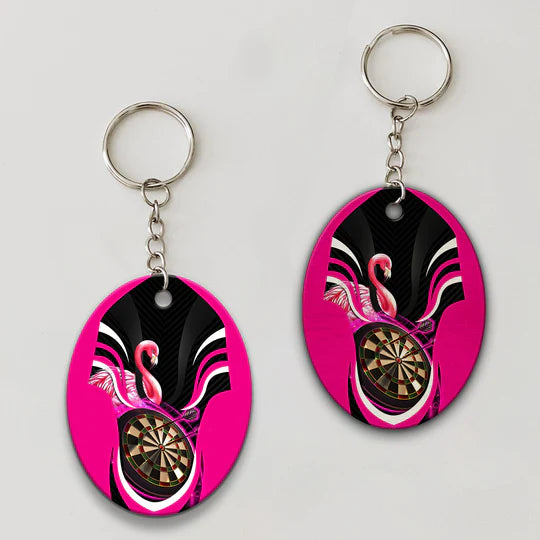 Flamingo Darts Player Acrylic Keychain For Darts Players - Christmas Gift For Darts Lovers, Darts Team, Family, Friends