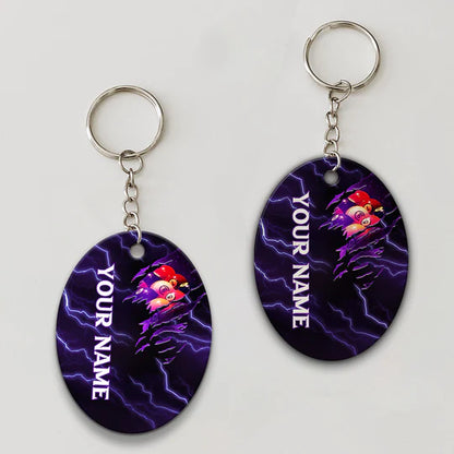 Personalized Name Billiard Pool 9 Ball Thunder Viking Acrylic Keychain - Christmas Gift For Billiard Lovers, Billiard Team Players