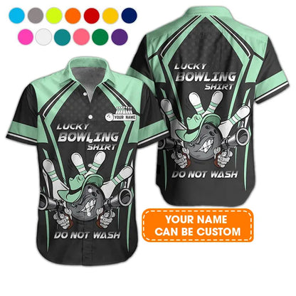 Custom Bowling Aloha Hawaiian Shirt - Bowling Ball And Guns Cowboy Do Not Wash Bowling Personalized Name Hawaiian Shirt For Men & Women, Bowling Lover