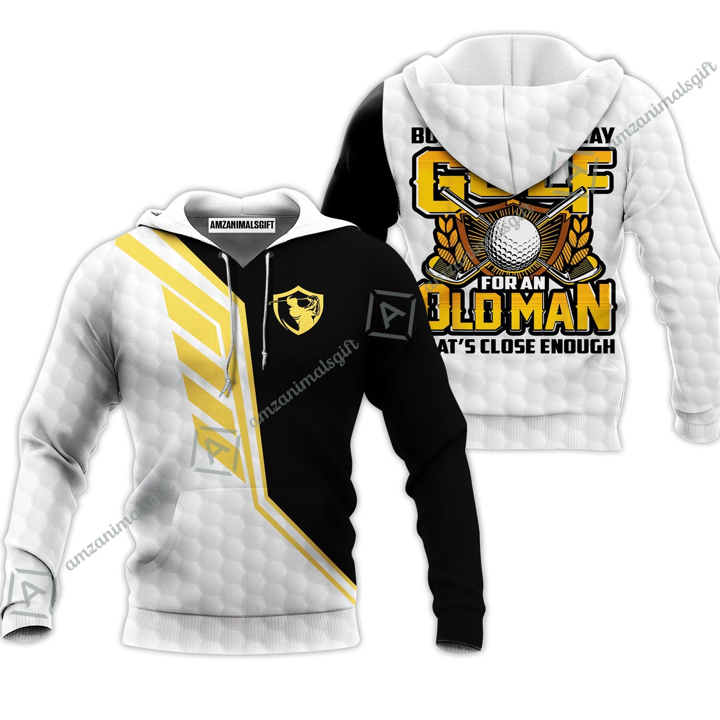 Golf Long Sleeve Men Polo Shirt - I Ain't Perfect But I Can Still Play Golf Polo Shirt, Black And White Golfing Shirt