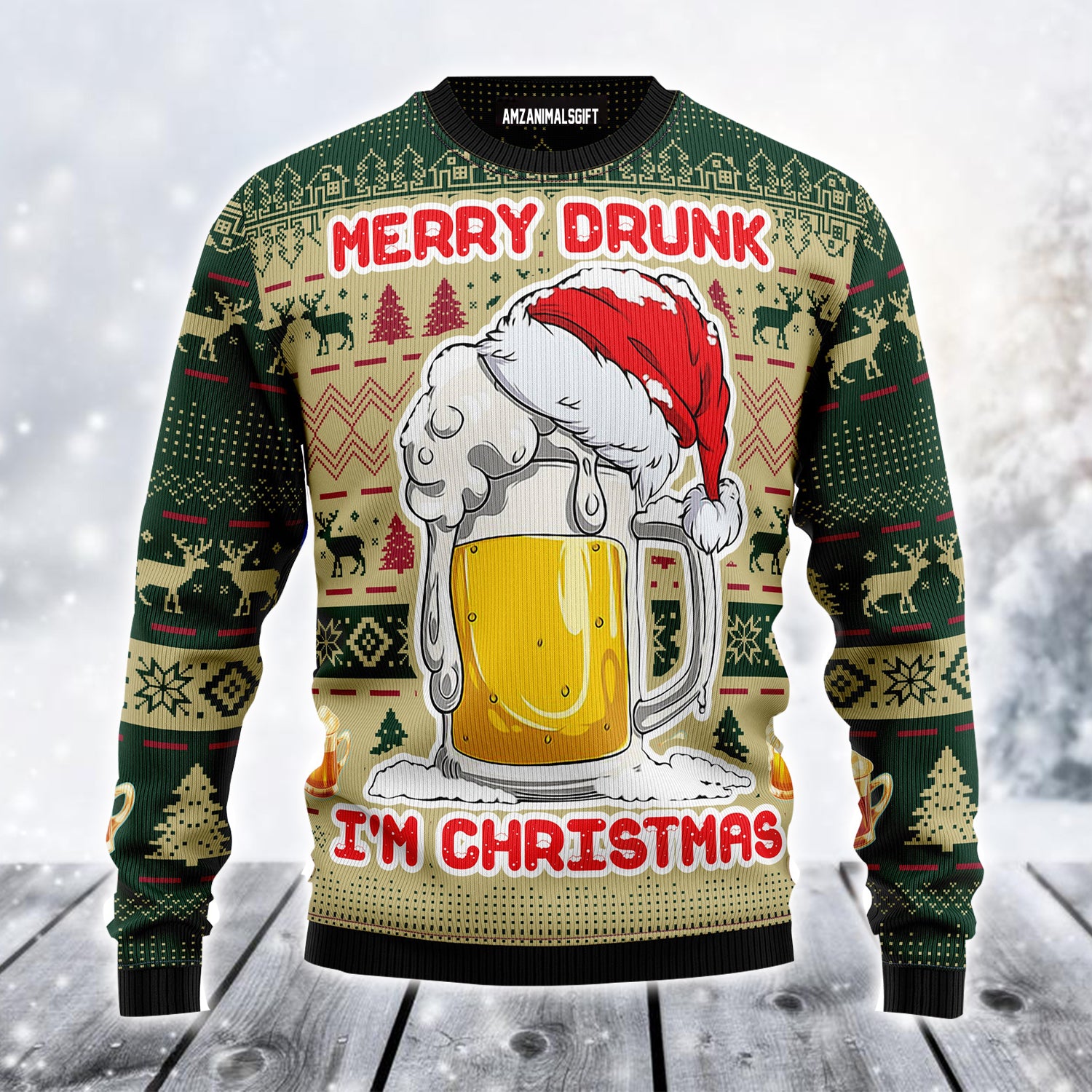 Beer Christmas Ugly Christmas Sweater, Beer Merry Drunk I'm Christmas Ugly Sweater For Men & Women - Best Gift For Christmas, Friends, Beer Lovers