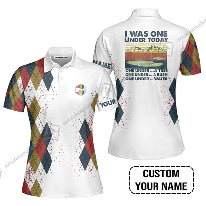 Golf Hawaiian Shirt Custom Name - I Was One Under Today One Under A Tree Bush and Water