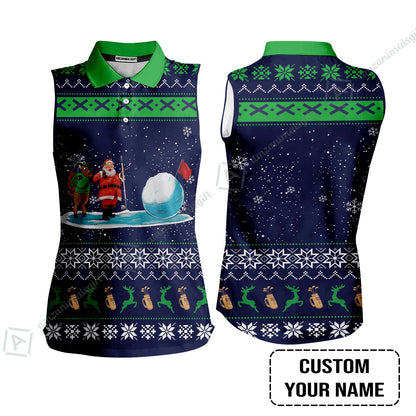 Golf Hoodie - Funny Ugly Christmas Pattern Custom Name Apparel - Personalized Gift For Golf Lover, Men, Team, Husband, Boyfriend