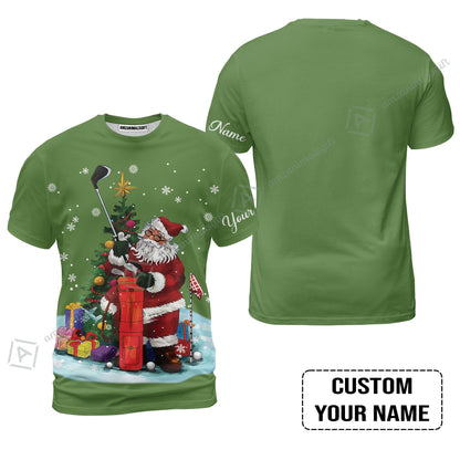 Golf Women Polo Shirt - Christmas Custom Name, Santa Golfer Apparel - Personalized Gift For Golf Lover