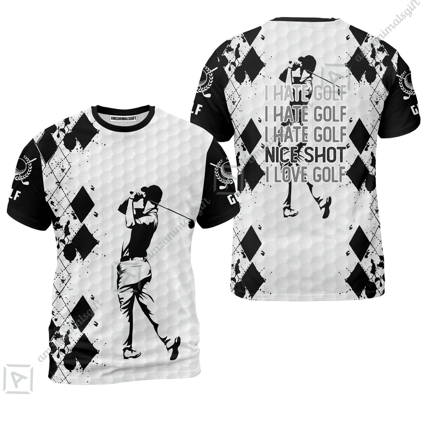 Golf Hawaiian Shirt - I Hate Golf Nice Shot I Love Golf Hawaiian Shirt