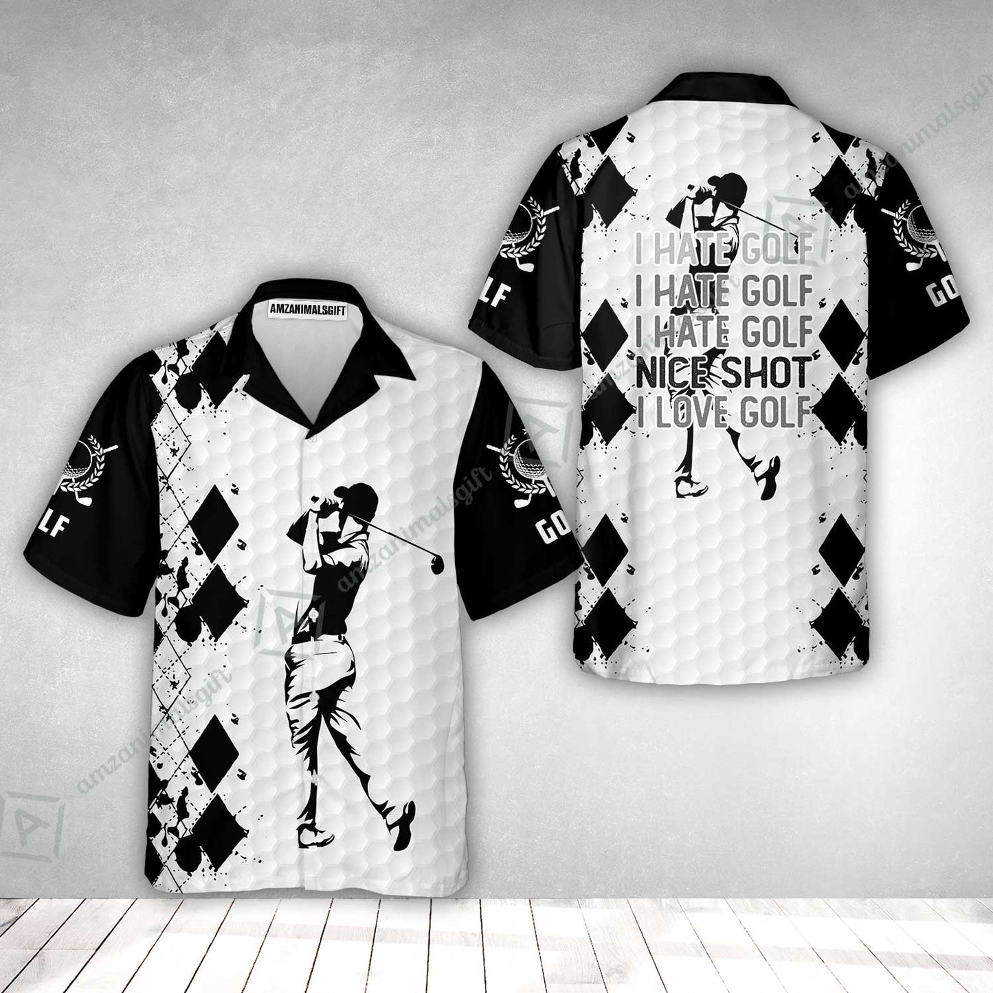 Golf Hawaiian Shirt - I Hate Golf Nice Shot I Love Golf Hawaiian Shirt