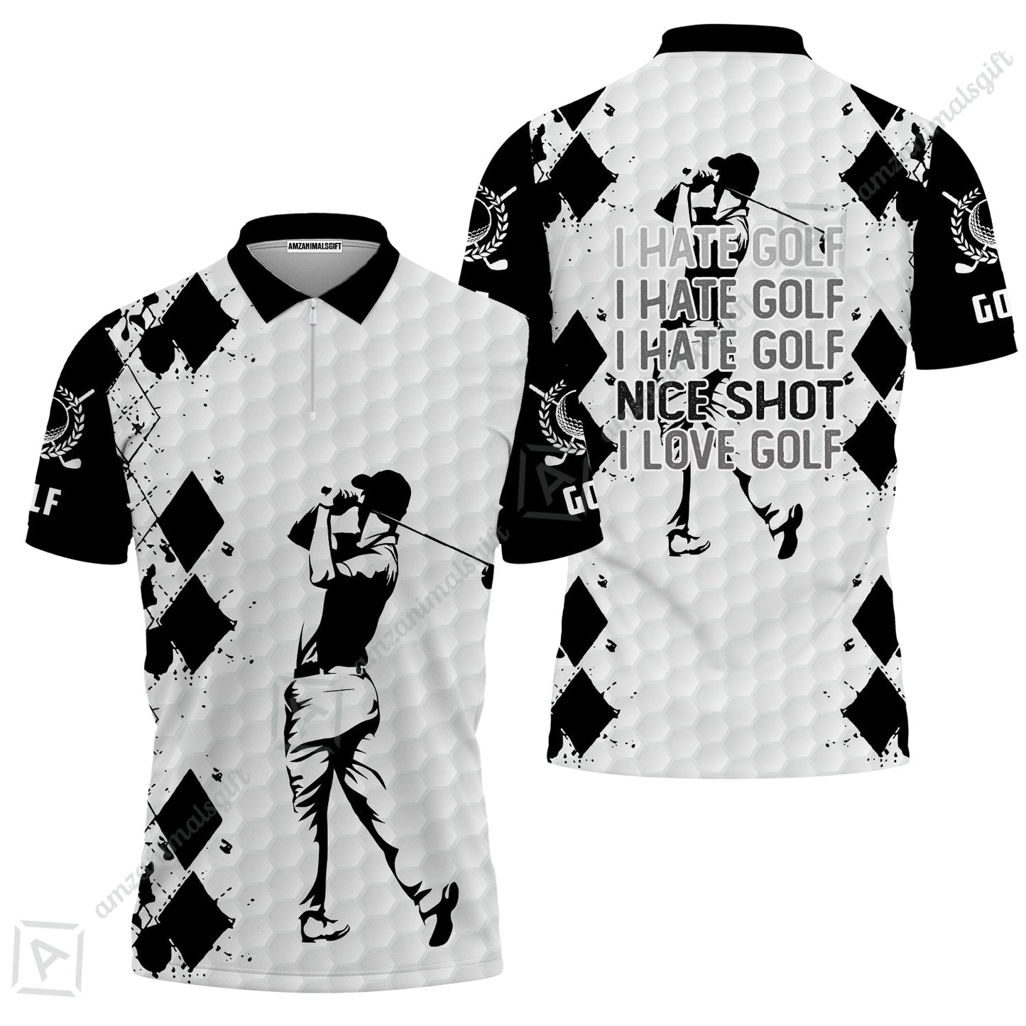 Golf Hawaiian Shirt - I Hate Golf Nice Shot I Love Golf Hawaiian Shirt