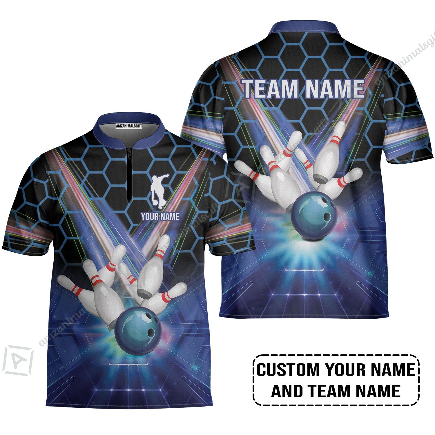 Blue Bowling Custom Bowling Jersey, Bowling Personalized Bowling Jersey, Bowling Shirt Custom Name and Team Name
